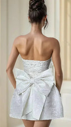 Women's Mini Dress | Strapless Textured Fit and Flare Party Cocktail