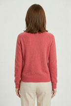 Women's Round Neck Knit Cardigan with Button Front