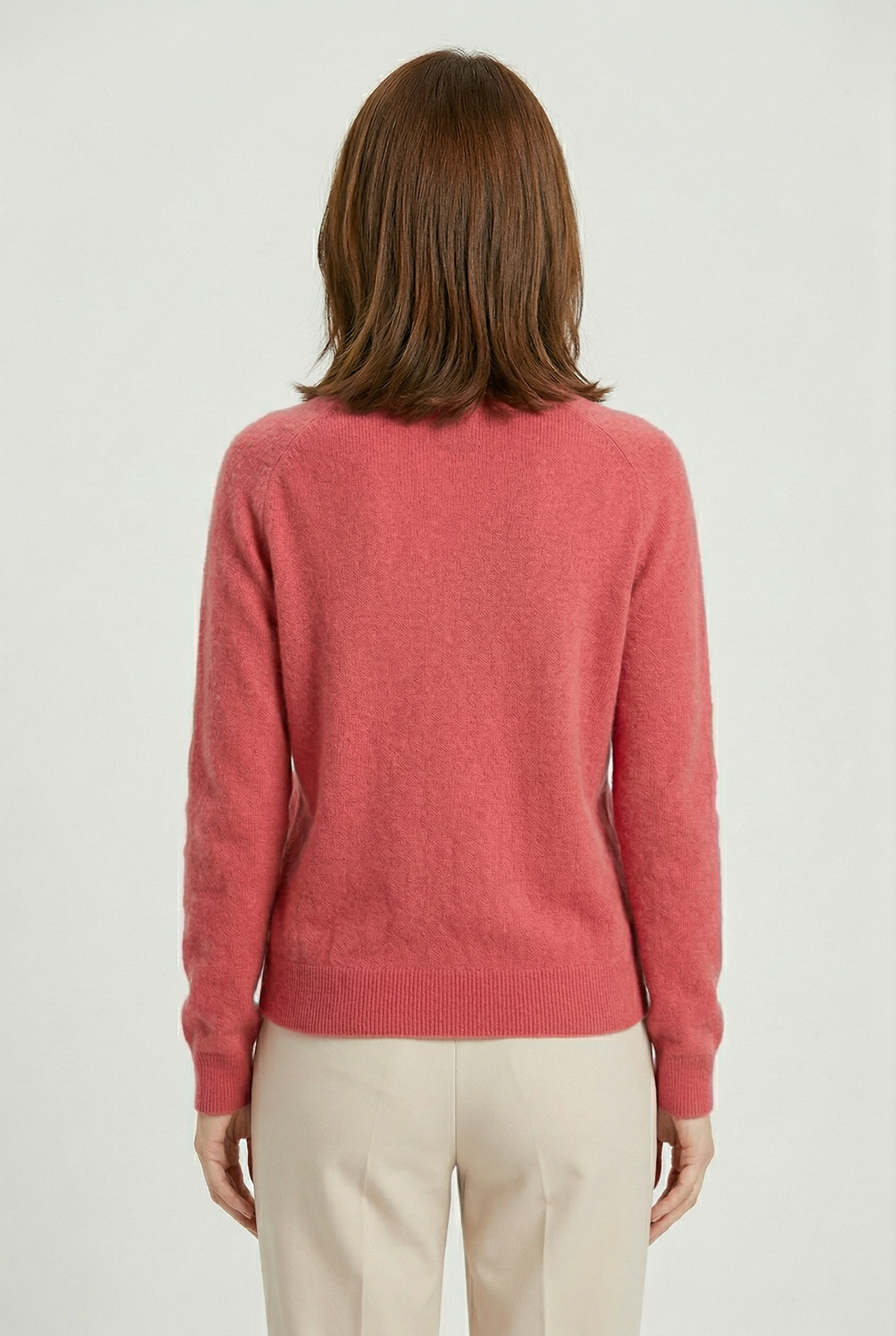 Women's Round Neck Knit Cardigan with Button Front