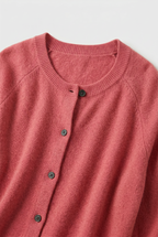 Women's Round Neck Knit Cardigan with Button Front
