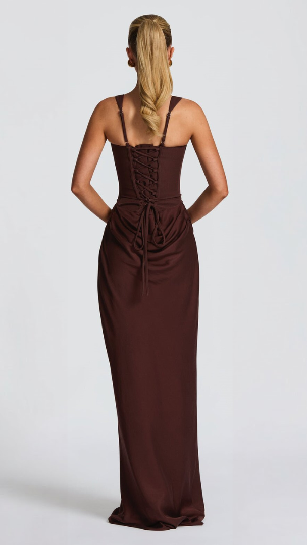 Women's Square Neck Maxi Dress | Draped Backless Slip Evening Gown