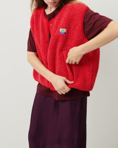 Women's Sherpa Fleece Gilet | Button Up Sleeveless Fleece Bodywarmer