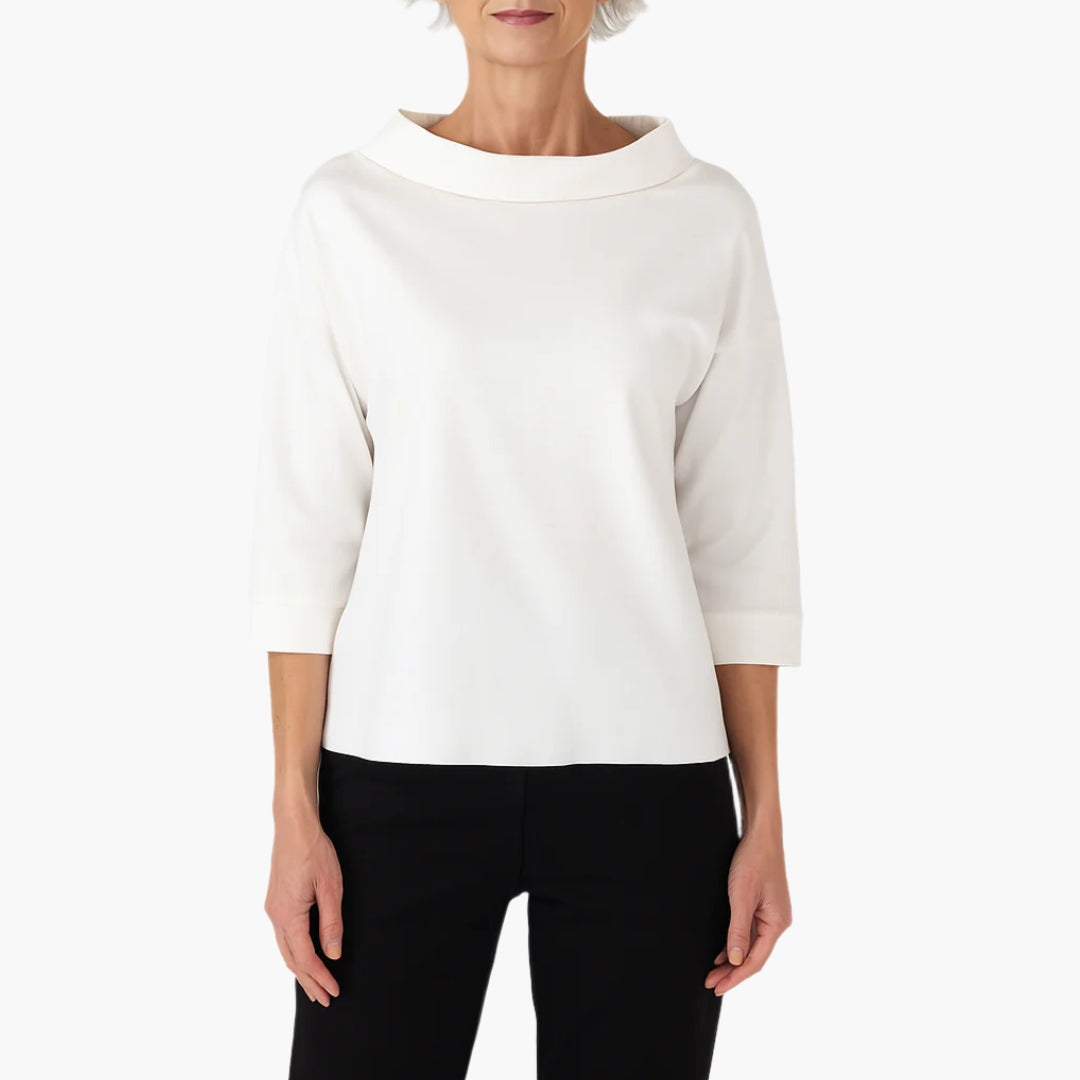 Women's Boat Neck Top with 3/4 Sleeves