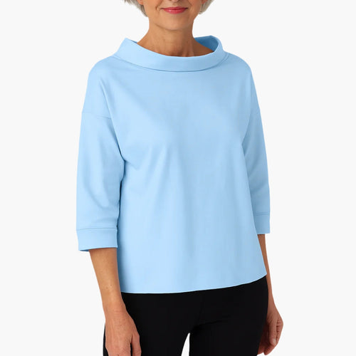 Women's Boat Neck Top with 3/4 Sleeves