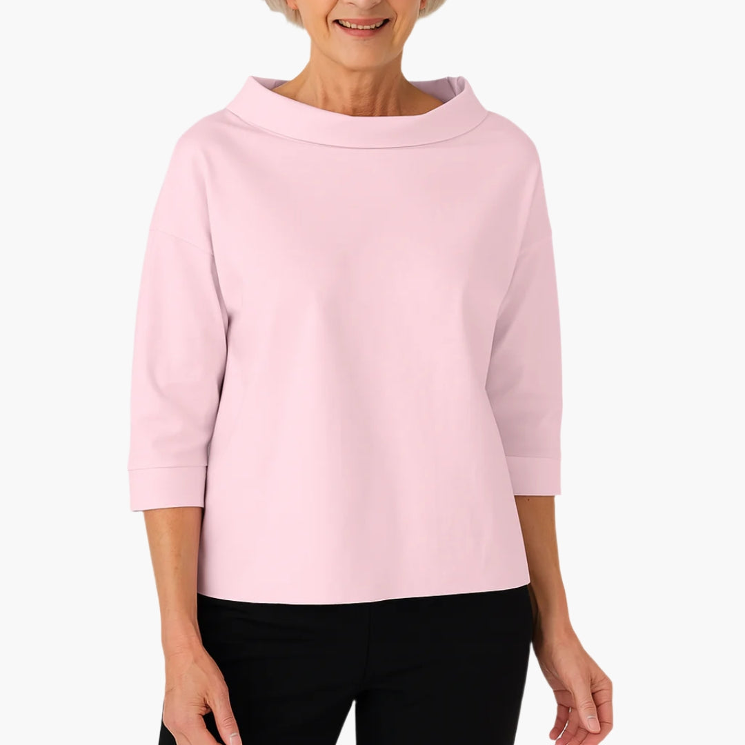 Women's Boat Neck Top with 3/4 Sleeves