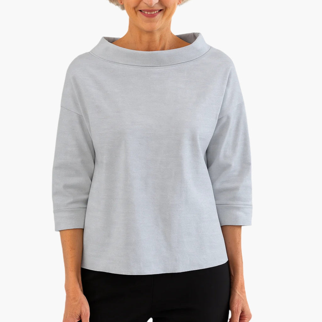 Women's Boat Neck Top with 3/4 Sleeves