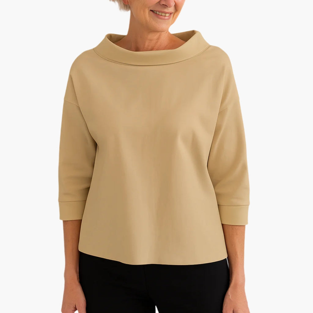 Women's Boat Neck Top with 3/4 Sleeves