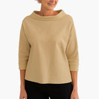 Women's Boat Neck Top with 3/4 Sleeves