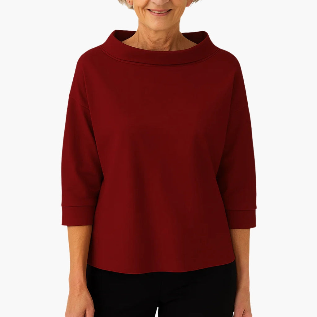 Women's Boat Neck Top with 3/4 Sleeves