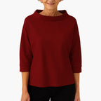 Women's Boat Neck Top with 3/4 Sleeves