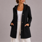 Women's Button Up Hooded Long Cardigan with Pockets