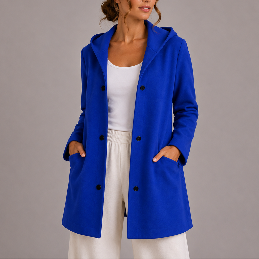 Women's Button Up Hooded Long Cardigan with Pockets