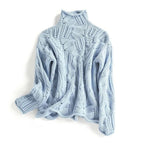 Women's Cable Knit Turtleneck Jumper with Pointelle Detail