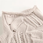 Women's Cable Knit Turtleneck Jumper with Pointelle Detail