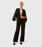 Women's Cape Blazer Jacket with Open Front and Split Sleeves
