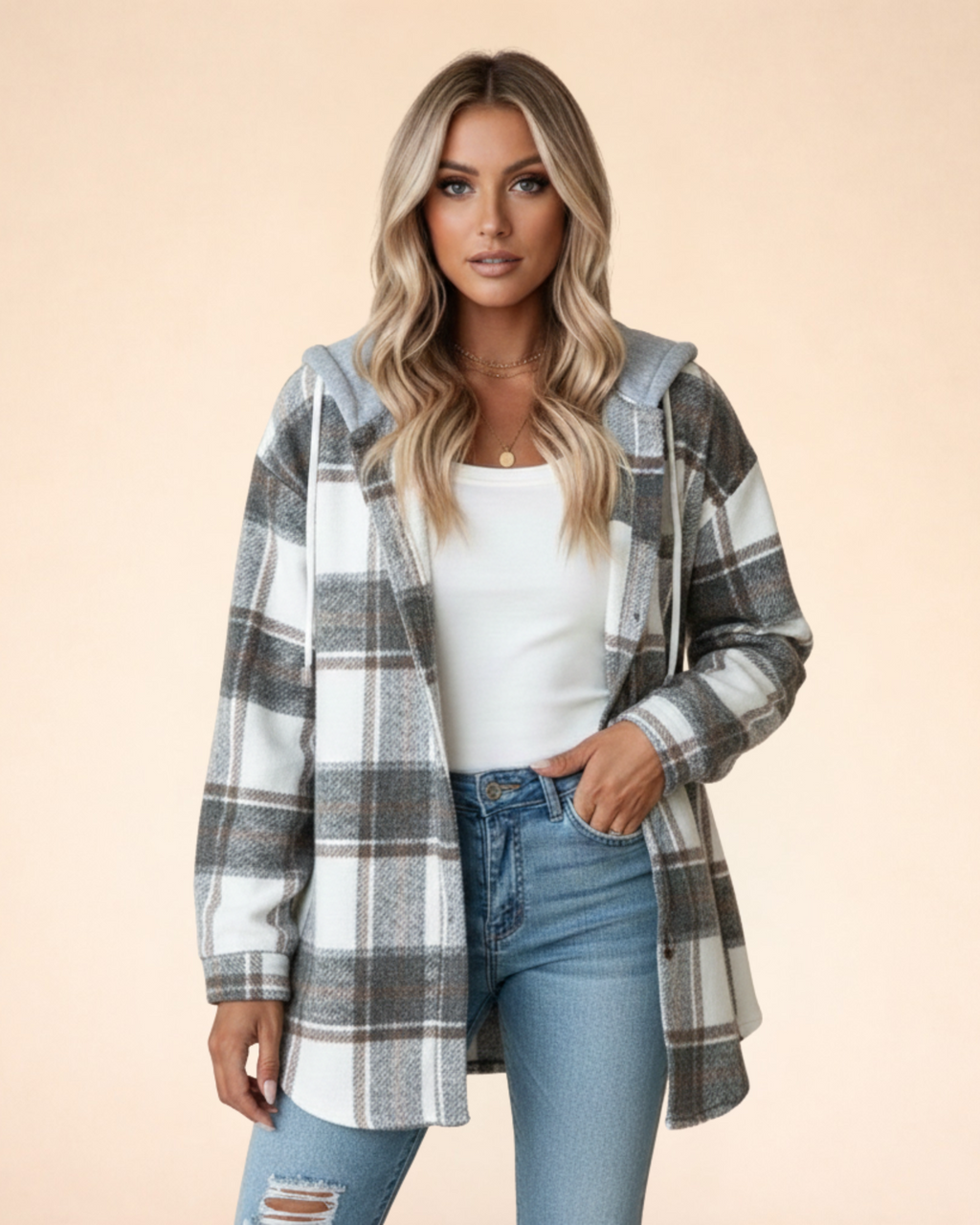Women's Checked Shacket 1