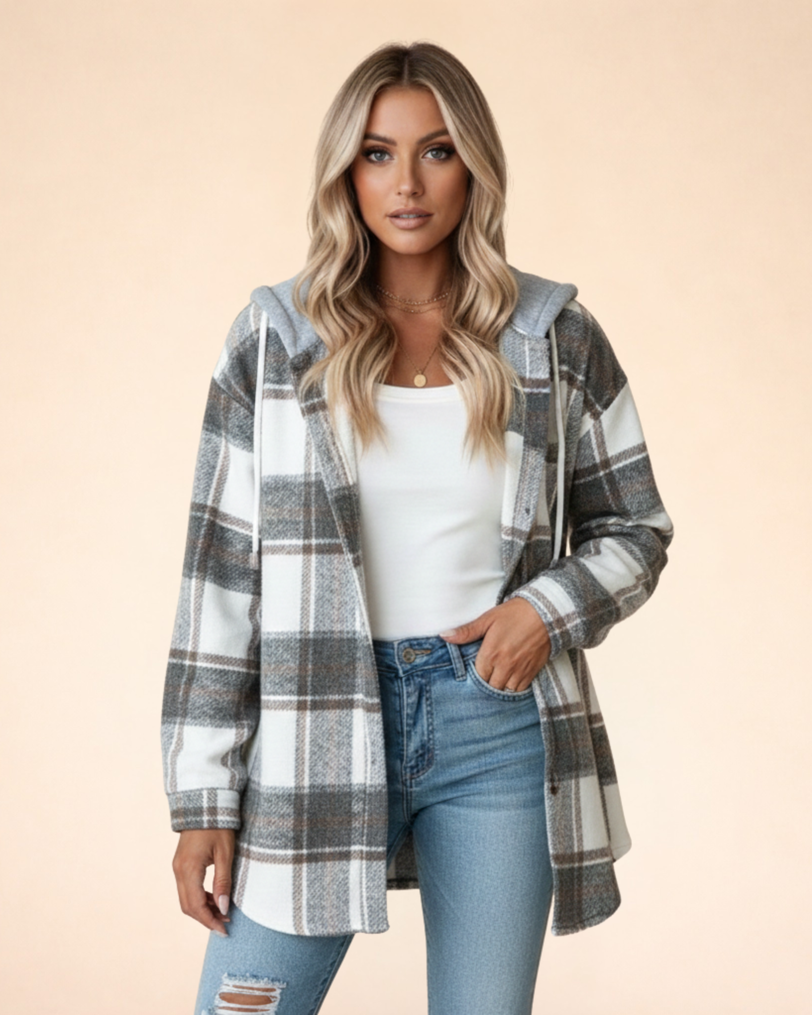 Women's Checked Shacket 1