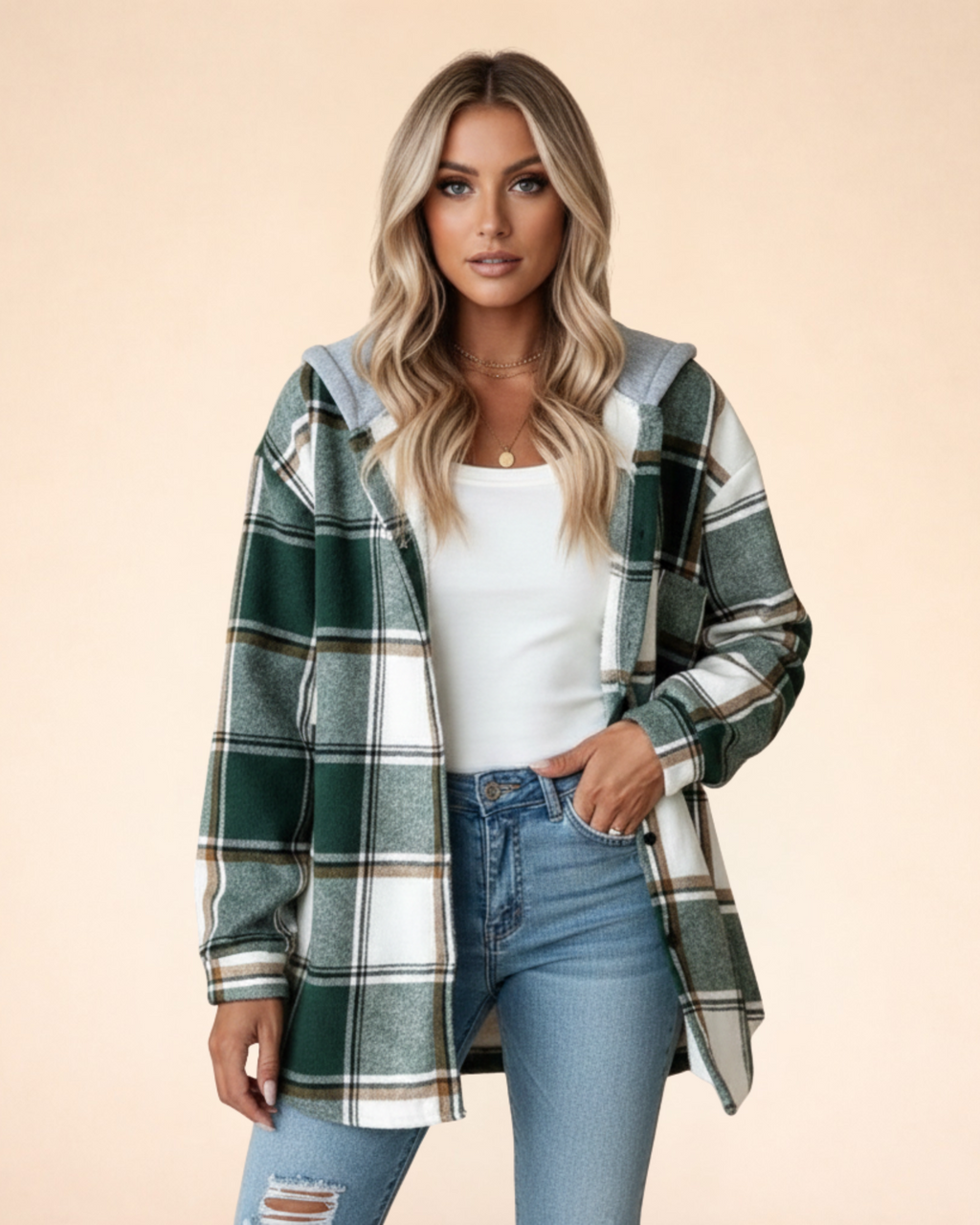 Women's Checked Shacket 2