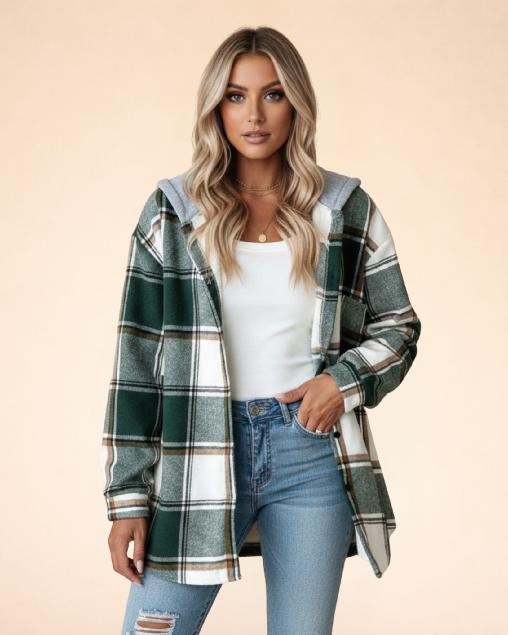 Women's Checked Shacket 2