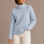 Women's Chunky Cable Knit Turtleneck Jumper