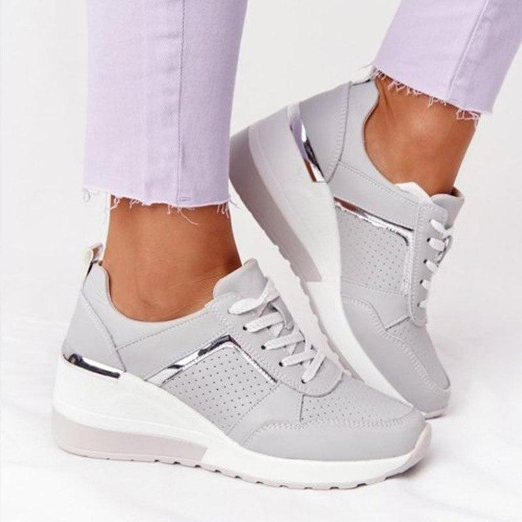 Women's Chunky Lace-Up Wedge Trainers