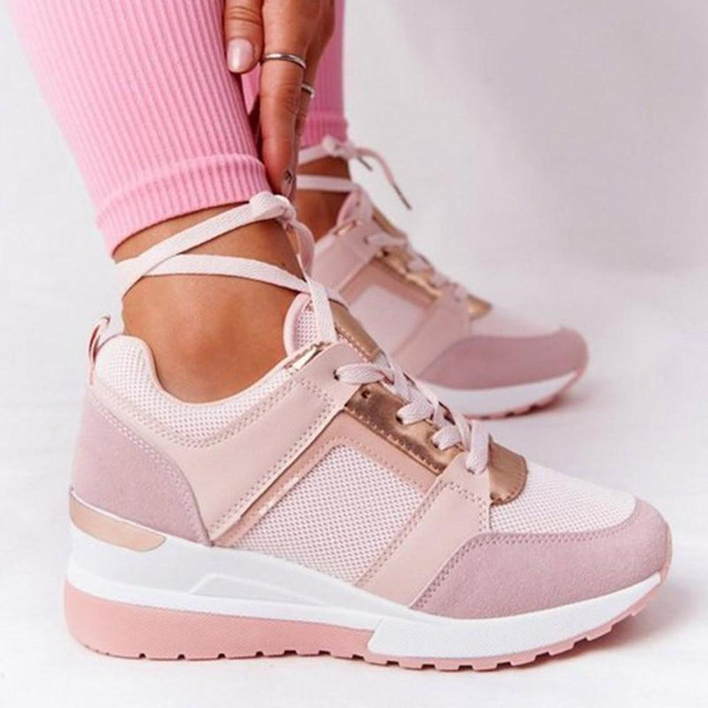 Women's Chunky Lace-Up Wedge Trainers