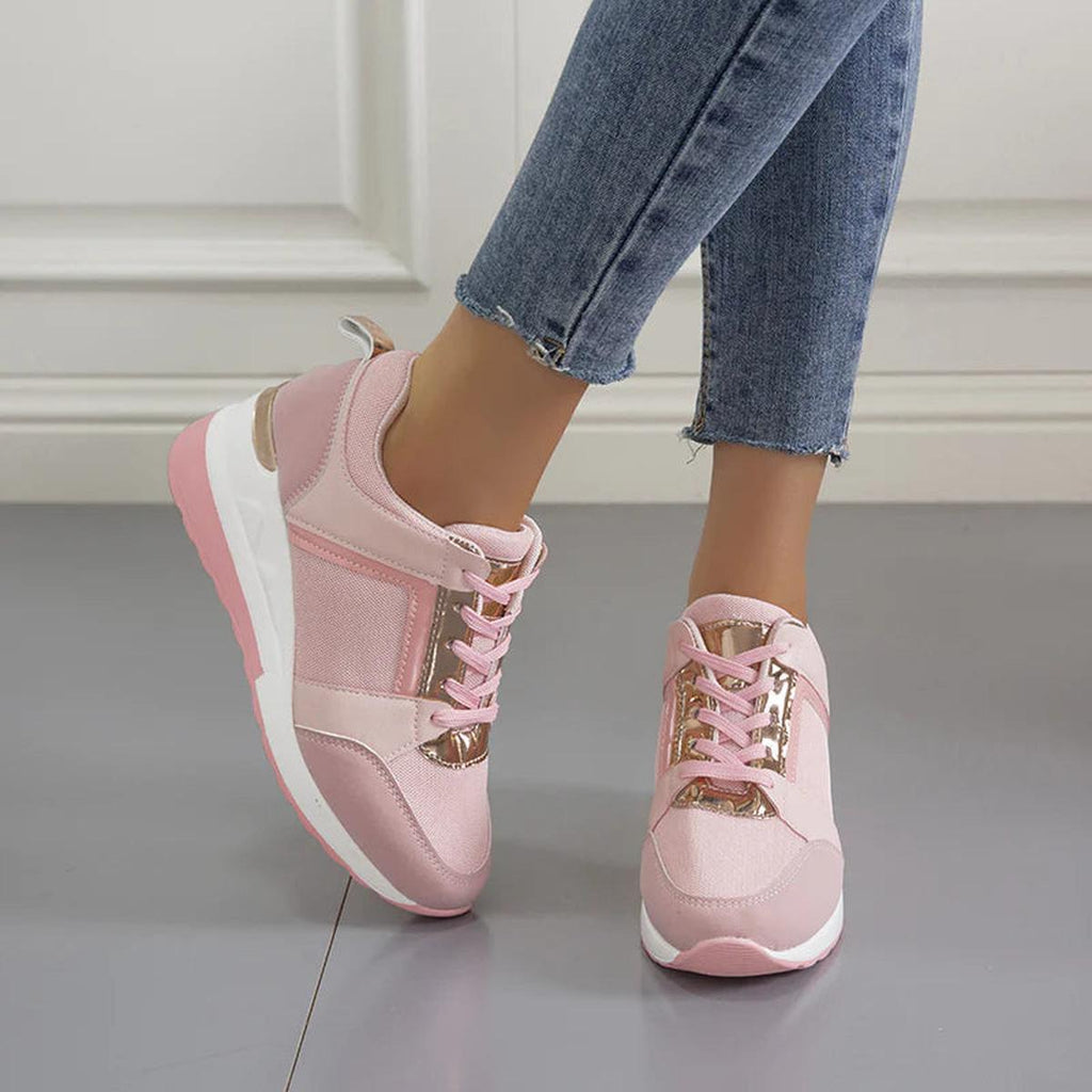 Women's Chunky Lace-Up Wedge Trainers