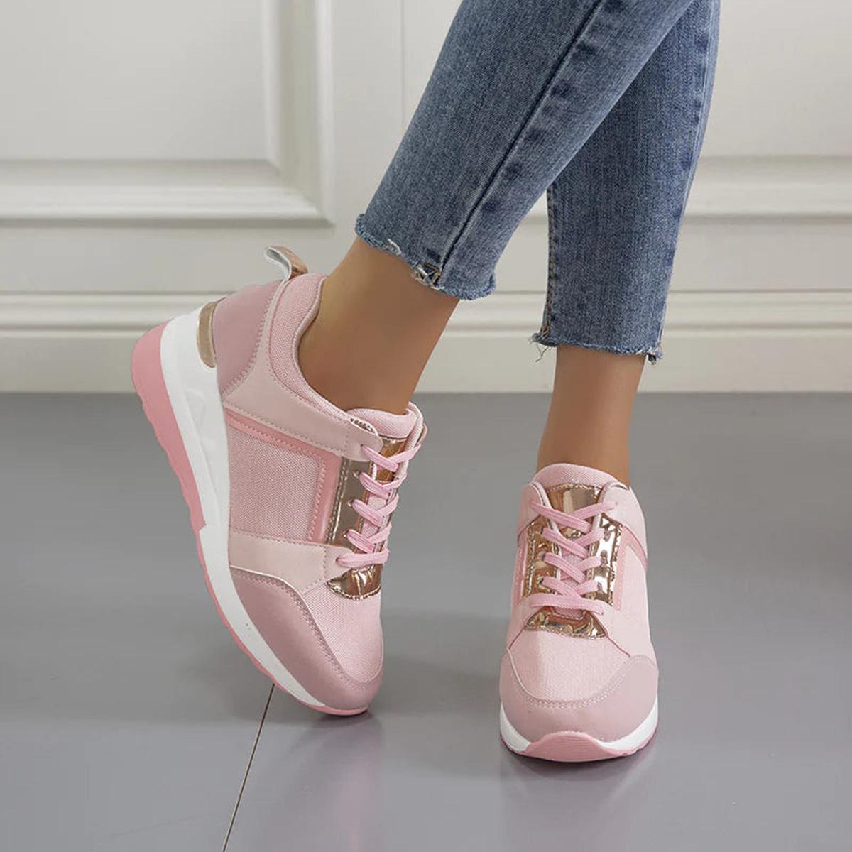 Women's Chunky Lace-Up Wedge Trainers