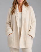 Women's Chunky Ribbed Knit Longline Cardigan with Pockets