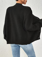 Women's Chunky Ribbed Knit Cardigan with V-Neck