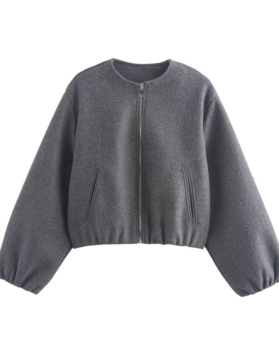 Women's Cropped Bomber Jacket 1