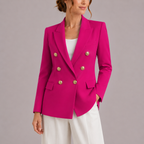 Women's Double Breasted Blazer | Gold Button Tailored Jacket
