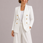 Women's Double Breasted Blazer | Gold Button Tailored Jacket