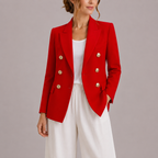 Women's Double Breasted Blazer | Gold Button Tailored Jacket