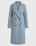 Women's Double Breasted Longline Trench Coat | Notch Lapel