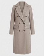 Women's Double Breasted Longline Trench Coat | Notch Lapel
