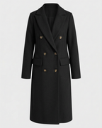 Women's Double Breasted Longline Trench Coat | Notch Lapel