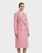 Women's Double Breasted Longline Trench Coat | Notch Lapel