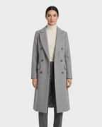 Women's Double Breasted Longline Trench Coat | Notch Lapel