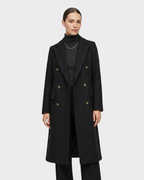 Women's Double Breasted Longline Trench Coat | Notch Lapel