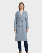 Women's Double Breasted Longline Trench Coat | Notch Lapel