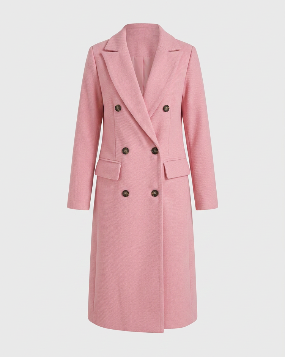 Women's Double Breasted Longline Trench Coat | Notch Lapel