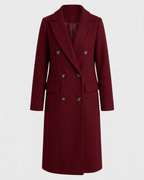 Women's Double Breasted Longline Trench Coat | Notch Lapel