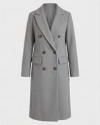 Women's Double Breasted Longline Trench Coat | Notch Lapel