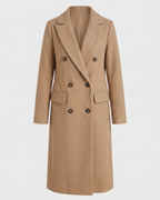 Women's Double Breasted Longline Trench Coat | Notch Lapel