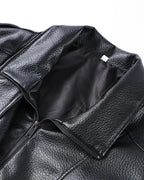 Women's Oversized Faux Leather Jacket | Stand Collar Zip Up Biker Coat