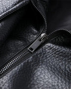 Women's Oversized Faux Leather Jacket | Stand Collar Zip Up Biker Coat