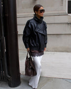 Women's Oversized Faux Leather Jacket | Stand Collar Zip Up Biker Coat