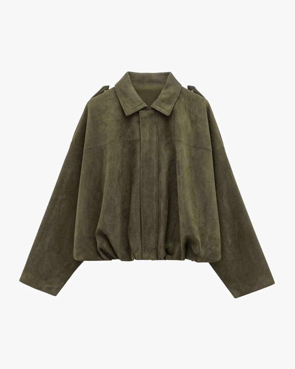 Women's Oversized Collared Zip Up Bomber Jacket