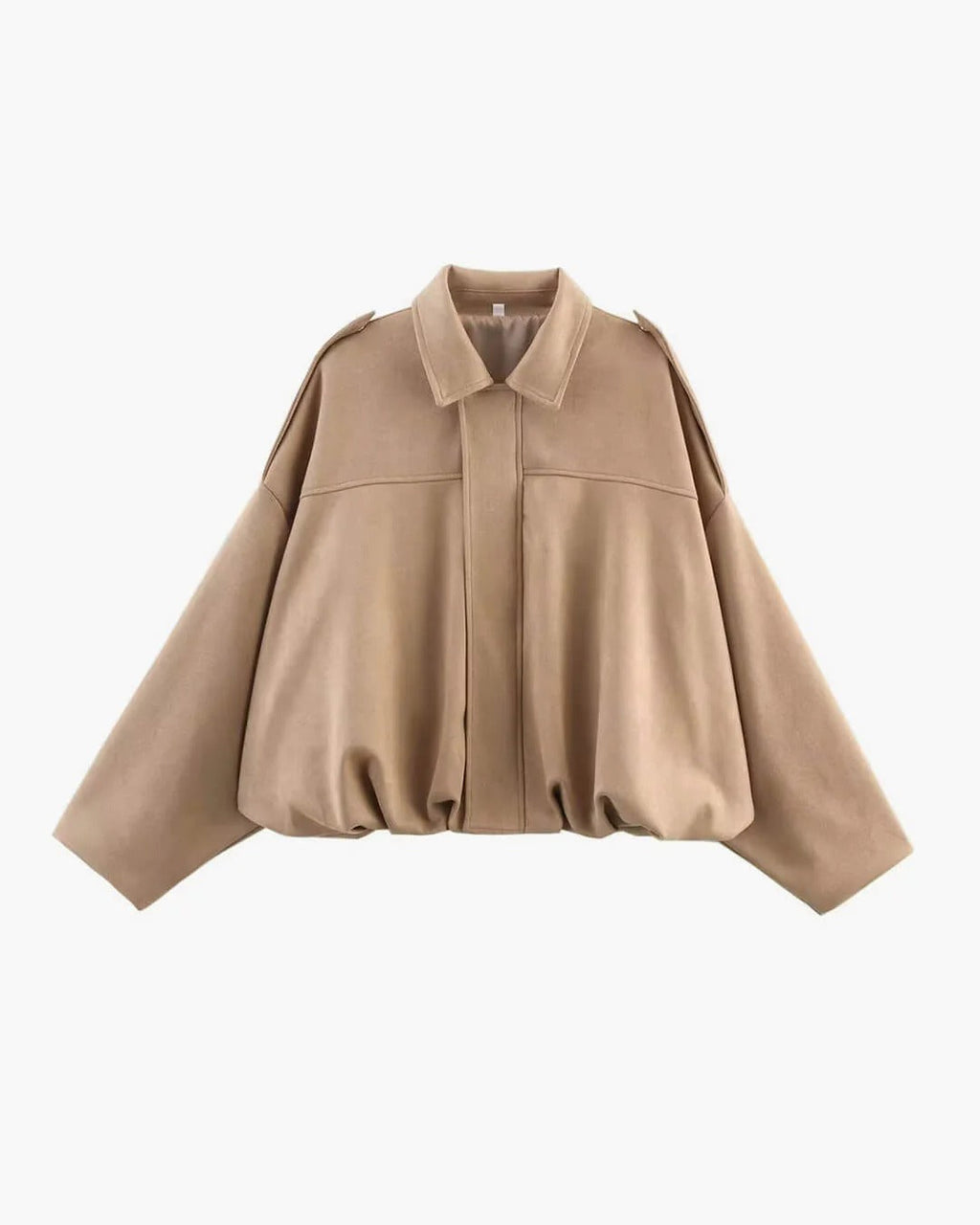 Women's Oversized Collared Zip Up Bomber Jacket